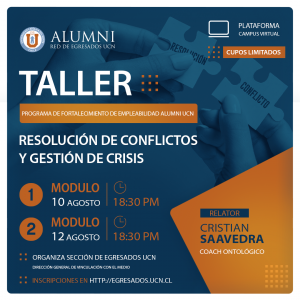 Taller Resolución de Conflictos y Gestión de Crisis @ Plataforma UCN Virtual